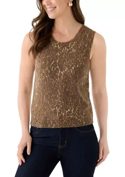 Woman's Print Sleeveless Sweater
