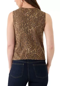 Woman's Print Sleeveless Sweater