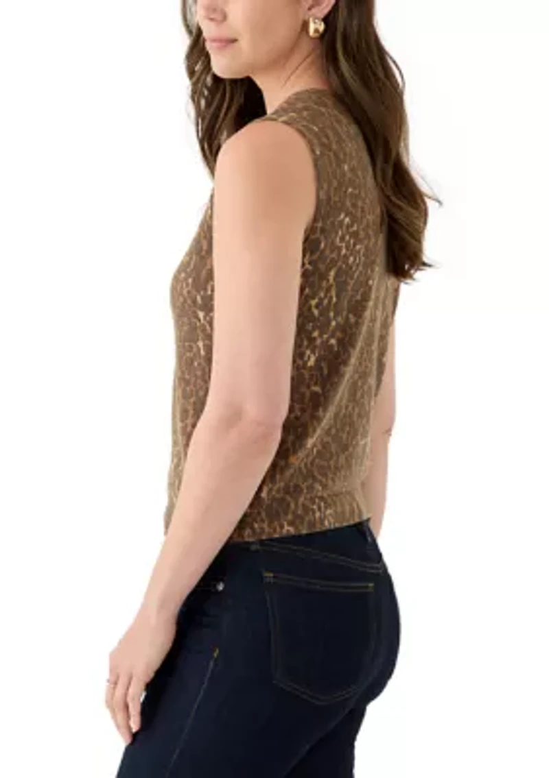 Woman's Print Sleeveless Sweater