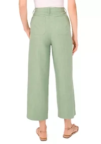 Women's Wide Leg Twill Cropped Pants