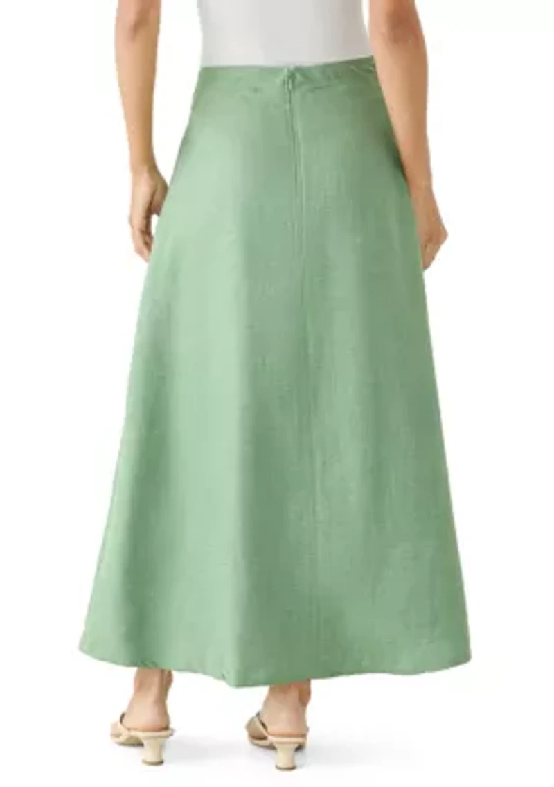 Women's A-Line Twill Maxi Skirt