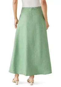 Women's A-Line Twill Maxi Skirt