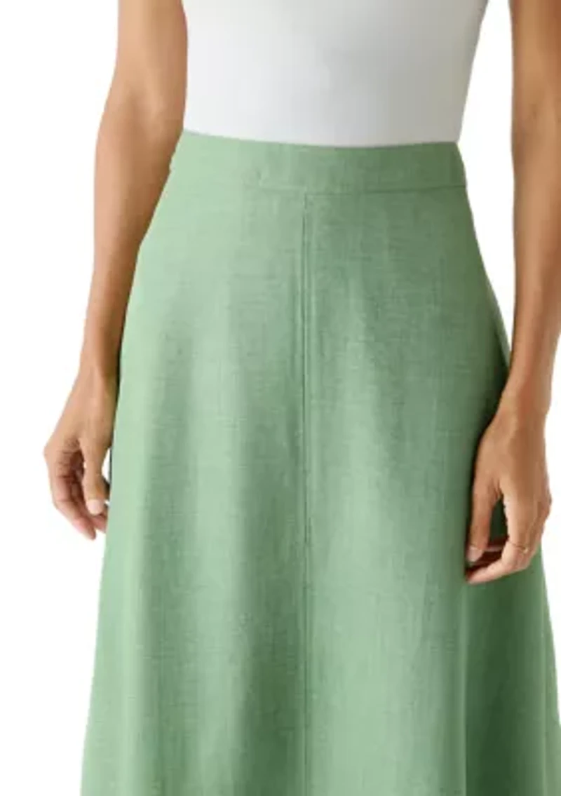 Women's A-Line Twill Maxi Skirt