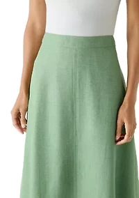 Women's A-Line Twill Maxi Skirt