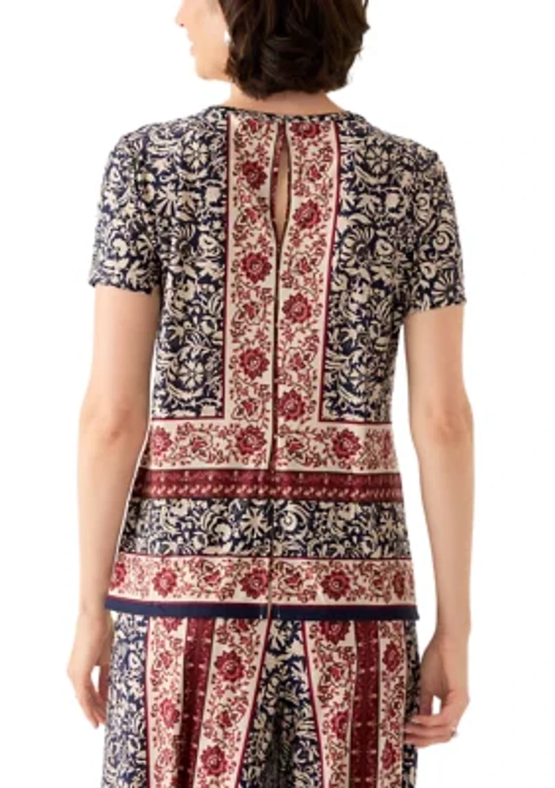 Women's Floral Border Top