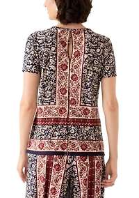 Women's Floral Border Top