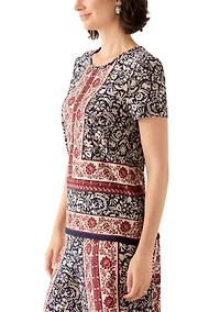 Women's Floral Border Top