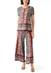 Women's Floral Border Top