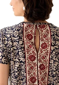 Women's Floral Border Top