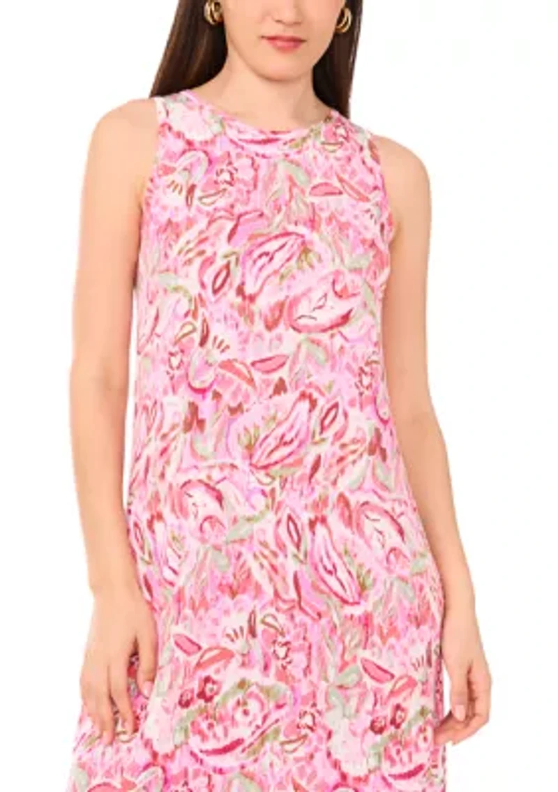 Women's Sleeveless Floral Printed Dress