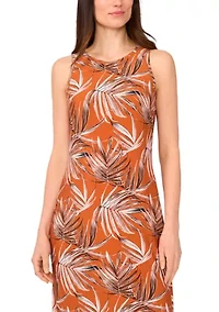 Women's Border Leaves Sleeveless Maxi Dress