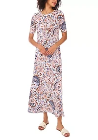 Women's Short Sleeve Paisley Dress