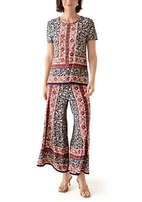 Women's Border Floral Pants