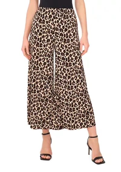 Women's Pull On Leopard Print Wide Leg Pants