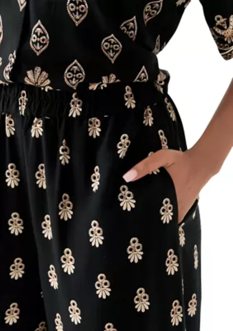 Women's Printed Pull On Pants