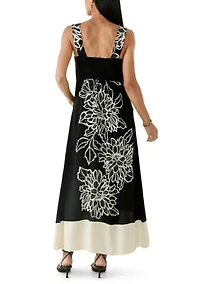 Women's Square Neck Floral Dress