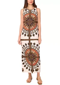 Women's Placed Medallion Sleeveless Maxi Dress