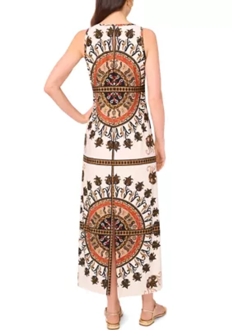 Women's Placed Medallion Sleeveless Maxi Dress