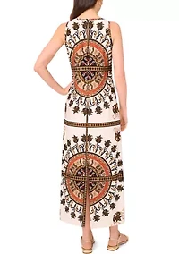 Women's Placed Medallion Sleeveless Maxi Dress