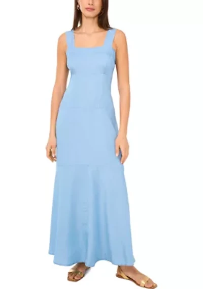 Women's Square Neck Smocked Back Dress