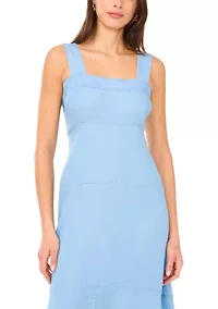 Women's Square Neck Smocked Back Dress