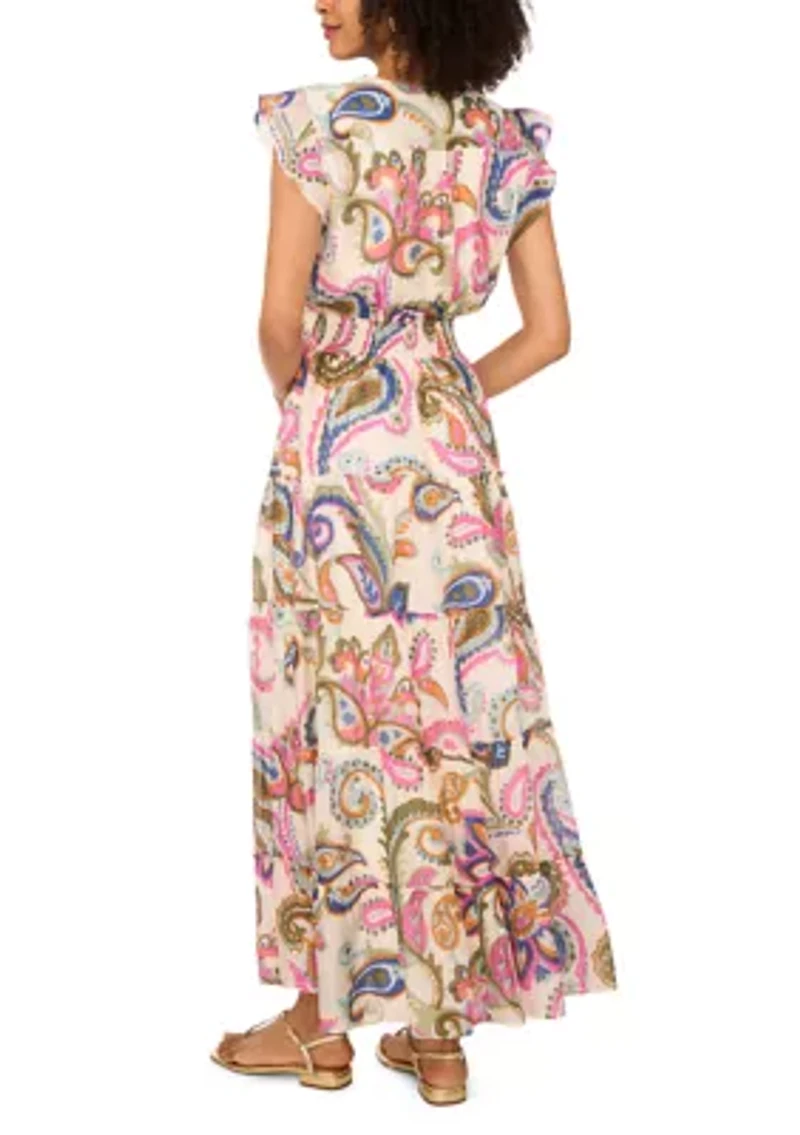 Women's Flutter Sleeve Smock Waist Dress