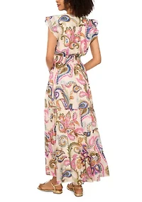 Women's Flutter Sleeve Smock Waist Dress