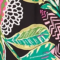 Women's Multi Floral Printed Split Neck Tiered Challis Dress