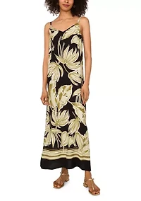 Women's Leaf Border Tank Maxi Dress