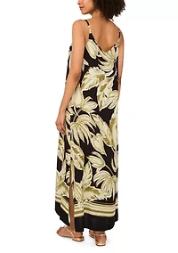 Women's Leaf Border Tank Maxi Dress