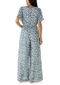 Women's Surplice Smock Waist Jumpsuit