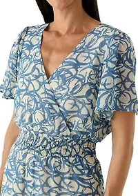 Women's Surplice Smock Waist Jumpsuit