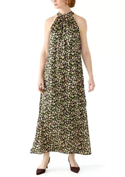 Women's Halter Satin Maxi Dress