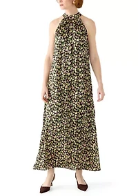 Women's Halter Satin Maxi Dress