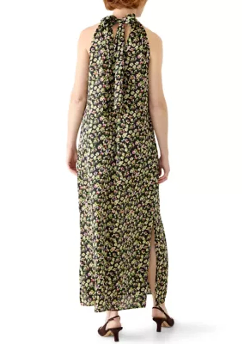 Women's Halter Satin Maxi Dress