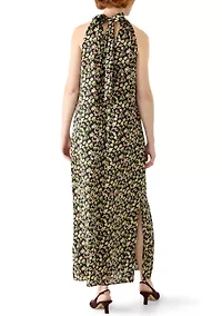 Women's Halter Satin Maxi Dress