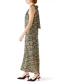 Women's Halter Satin Maxi Dress