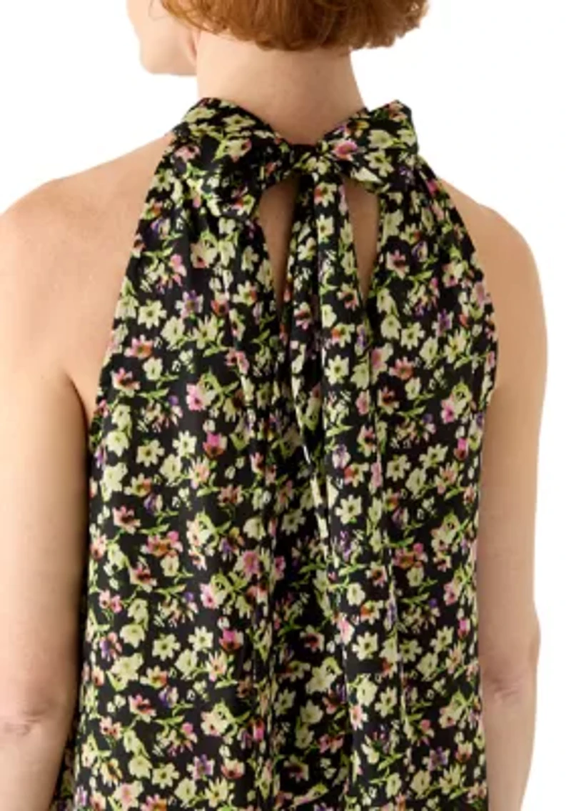 Women's Halter Satin Maxi Dress