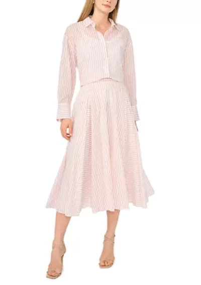 Women's Roll Sleeve Striped Shirt
