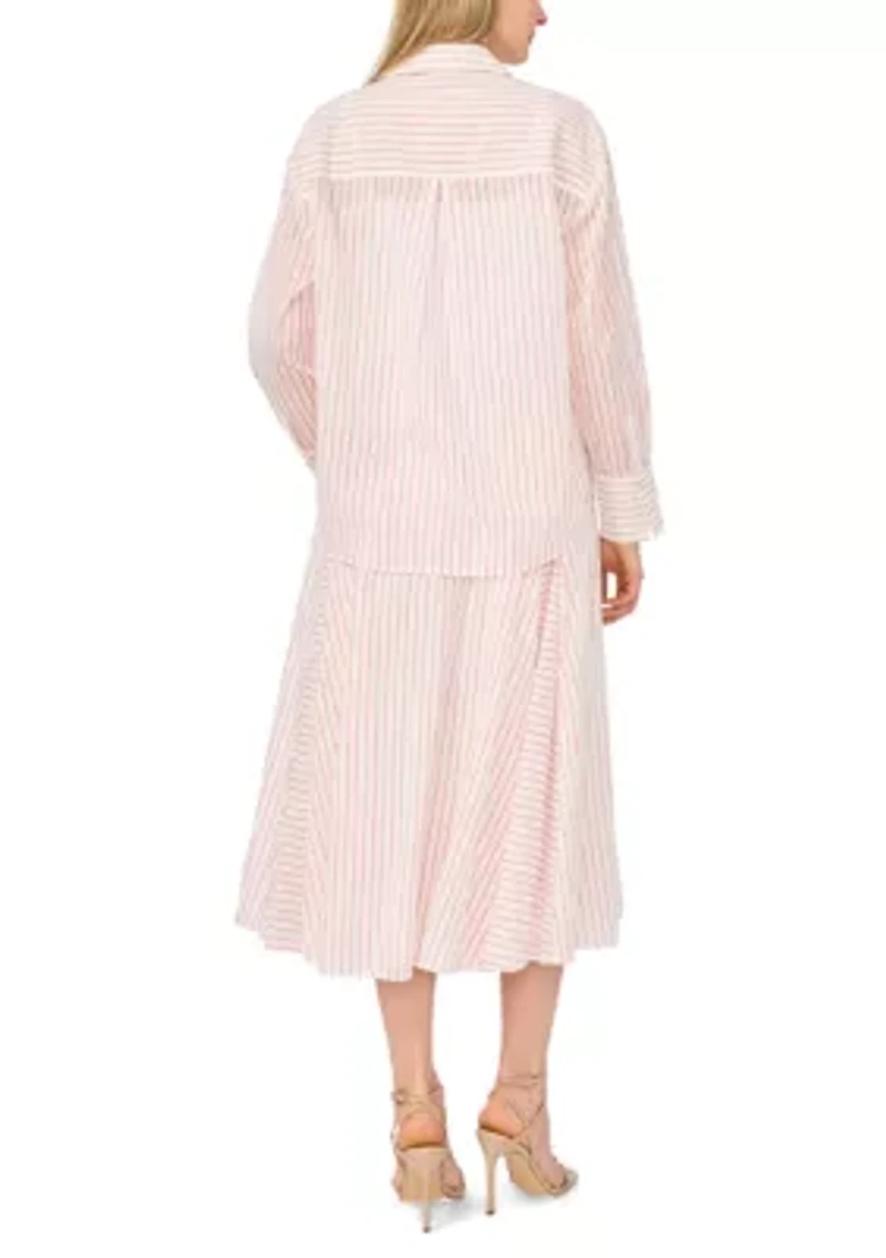 Women's Roll Sleeve Striped Shirt