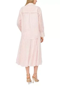Women's Roll Sleeve Striped Shirt