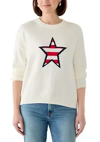 Women's Long Sleeve Stars and Stripes Sweater
