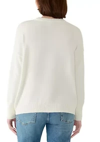 Women's Long Sleeve Stars and Stripes Sweater