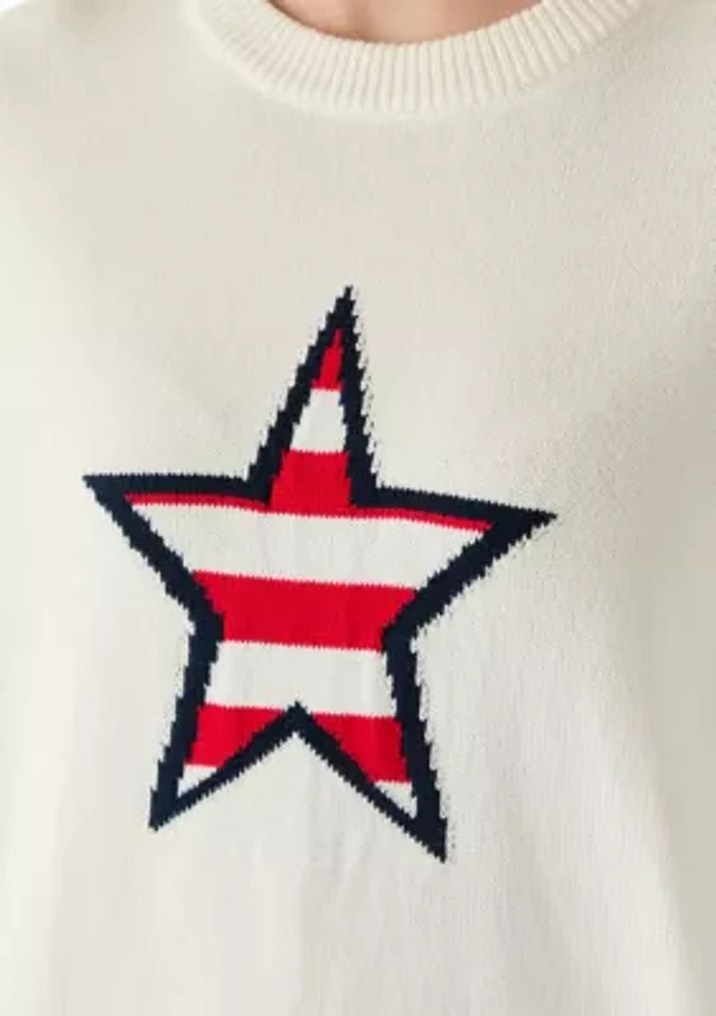 Women's Long Sleeve Stars and Stripes Sweater