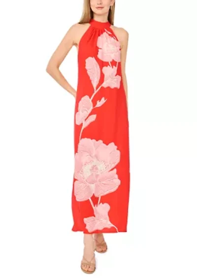 Women's Halter Neck Floral Dress