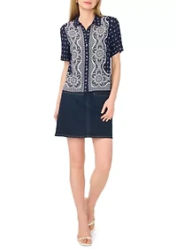 Women's Bandana Printed Shirt