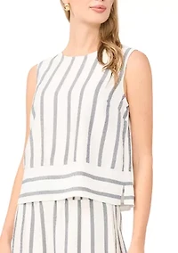 Women's Sleeveless Vertical Striped Blouse