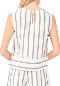 Women's Sleeveless Vertical Striped Blouse