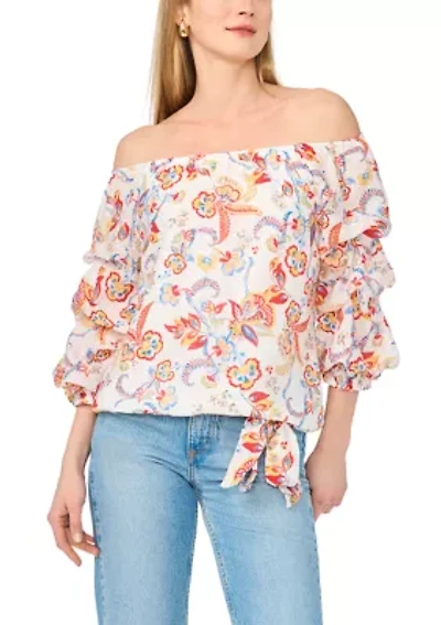 Women's Off The Shoulder Cha Floral Top