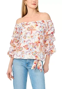 Women's Off The Shoulder Cha Floral Top